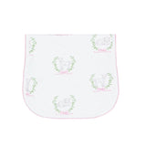 Pink Lamb Print Burp Cloth