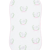 Pink Lamb Print Burp Cloth