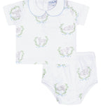 Blue Lamb Print Diaper Cover Set