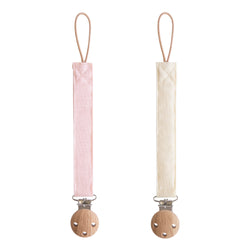 Image of Linen Pacifier Clip 2-Pack