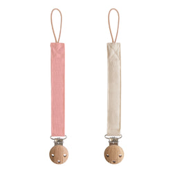 Image of Linen Pacifier Clip 2-Pack