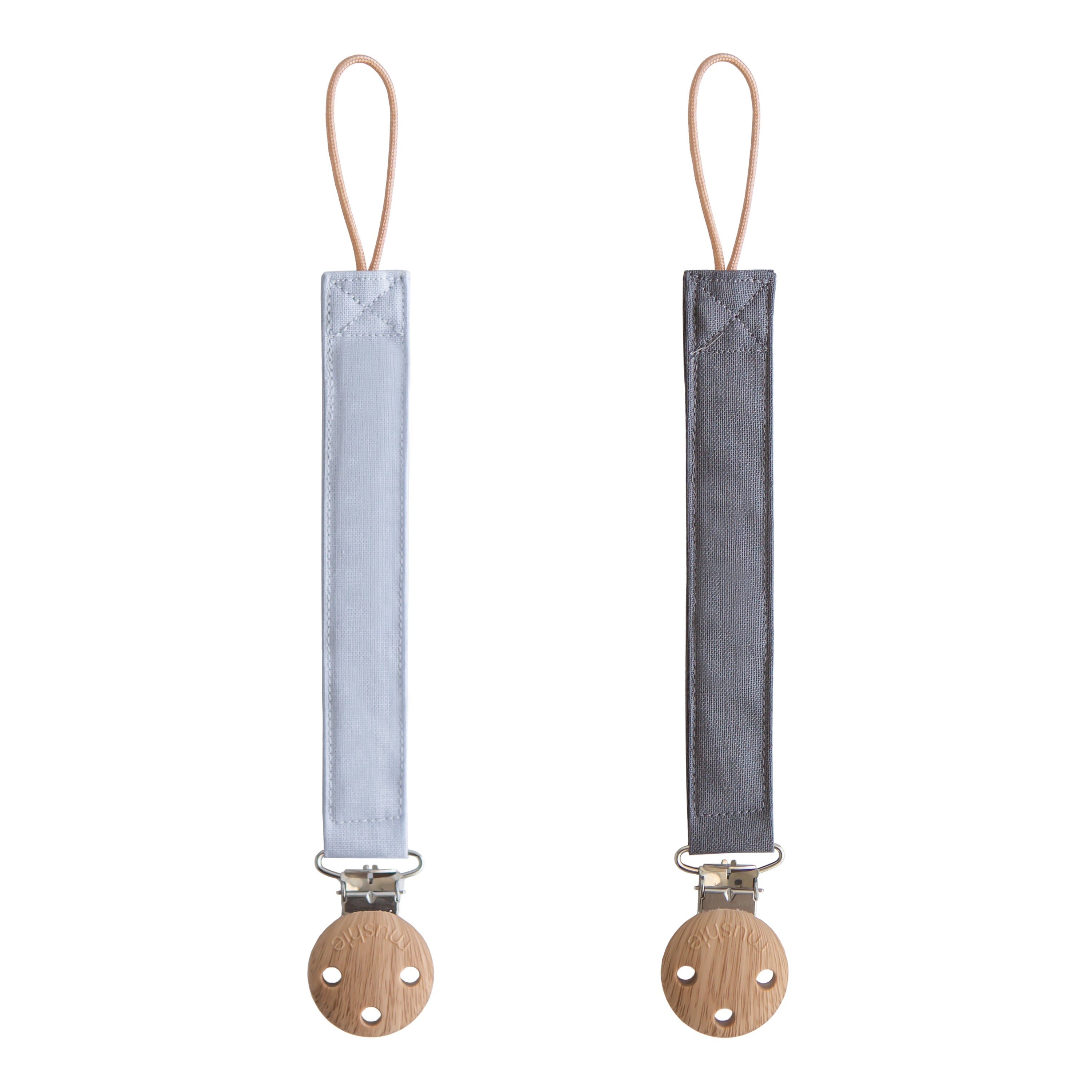 Image of Linen Pacifier Clip 2-Pack