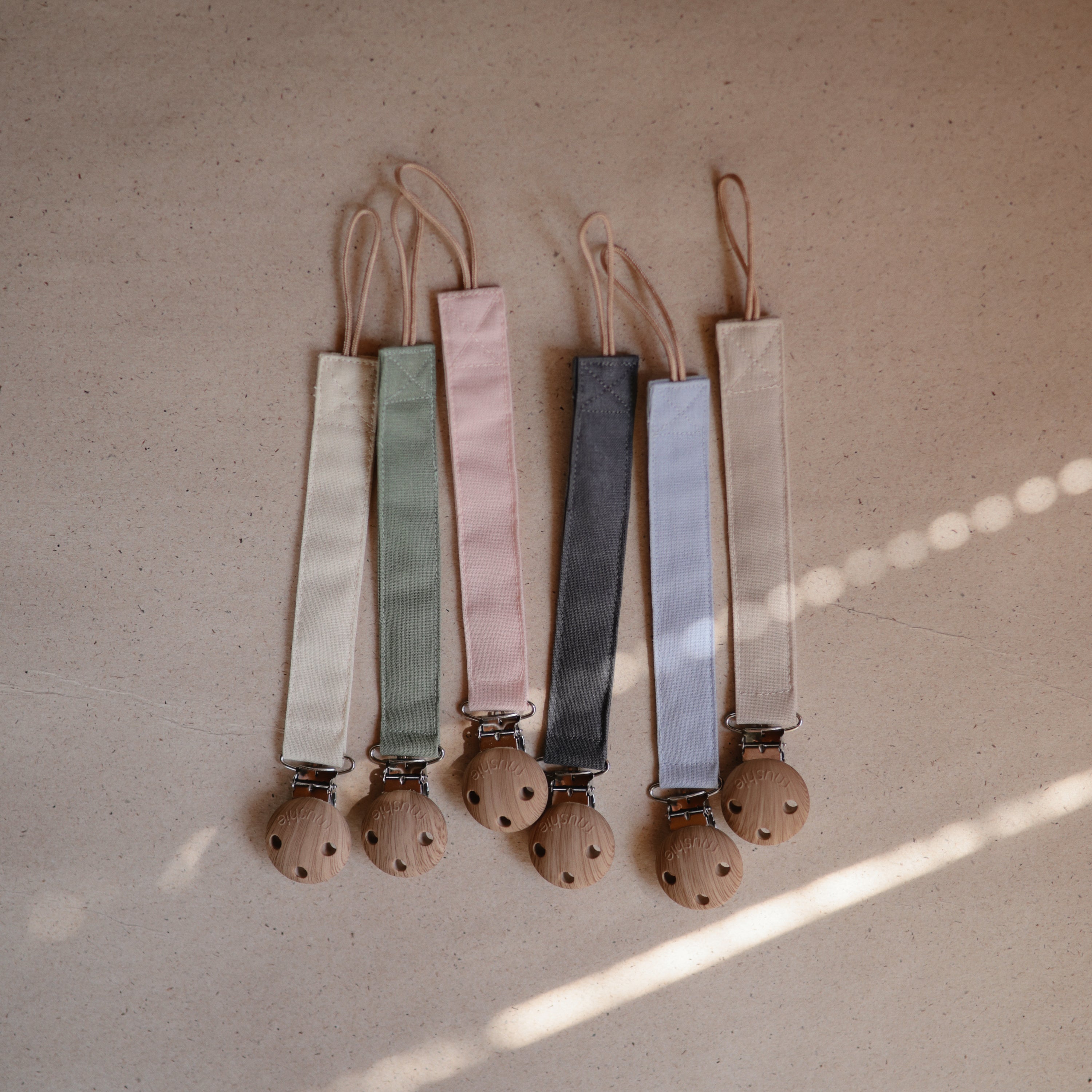 Image of Linen Pacifier Clip 2-Pack