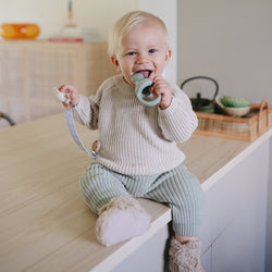 Image of Linen Pacifier Clip 2-Pack