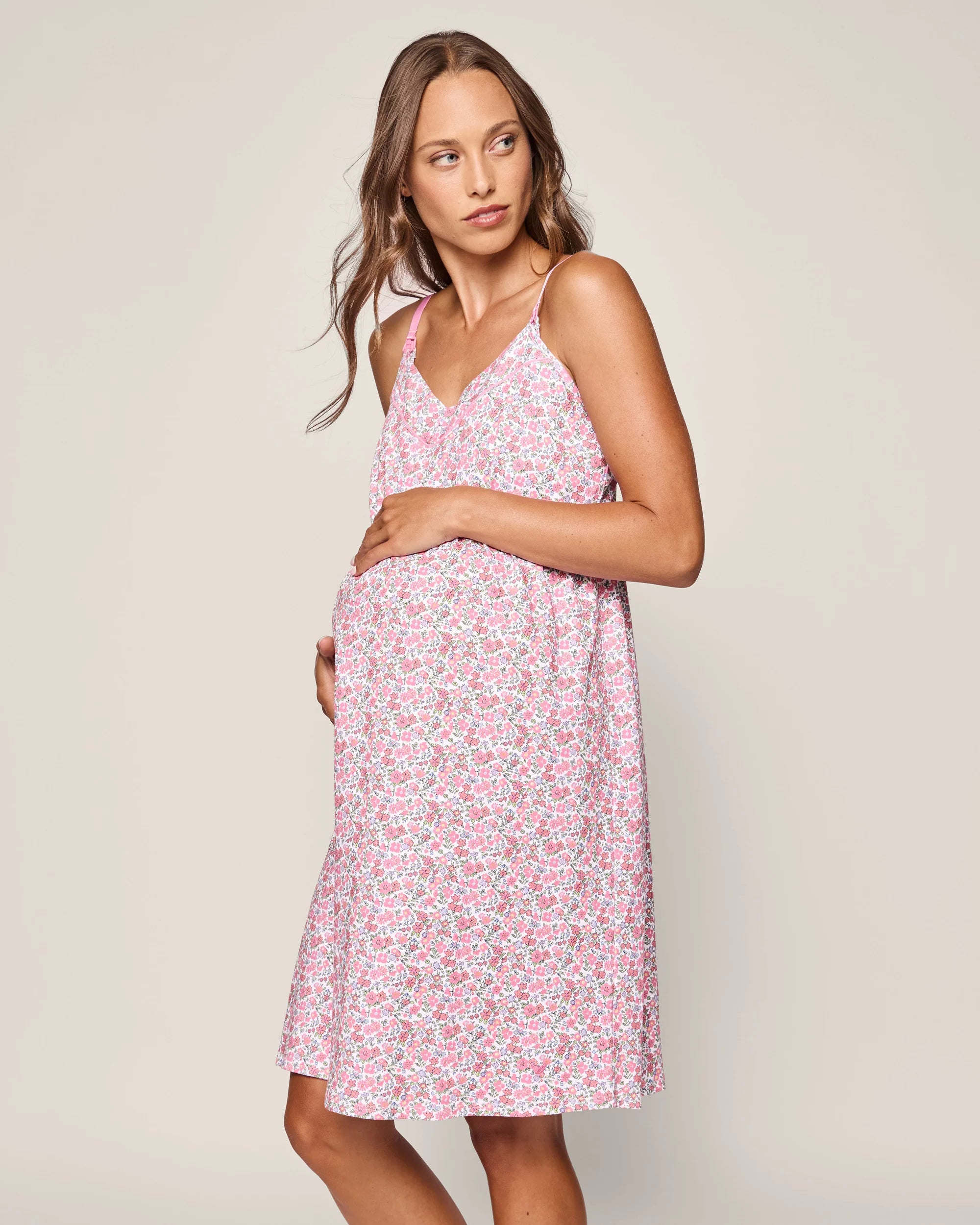 Image of Women's Pima Maternity Nightgown in Fleur de Rose