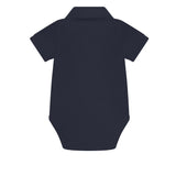 Navy Boy Short Sleeve Onesie