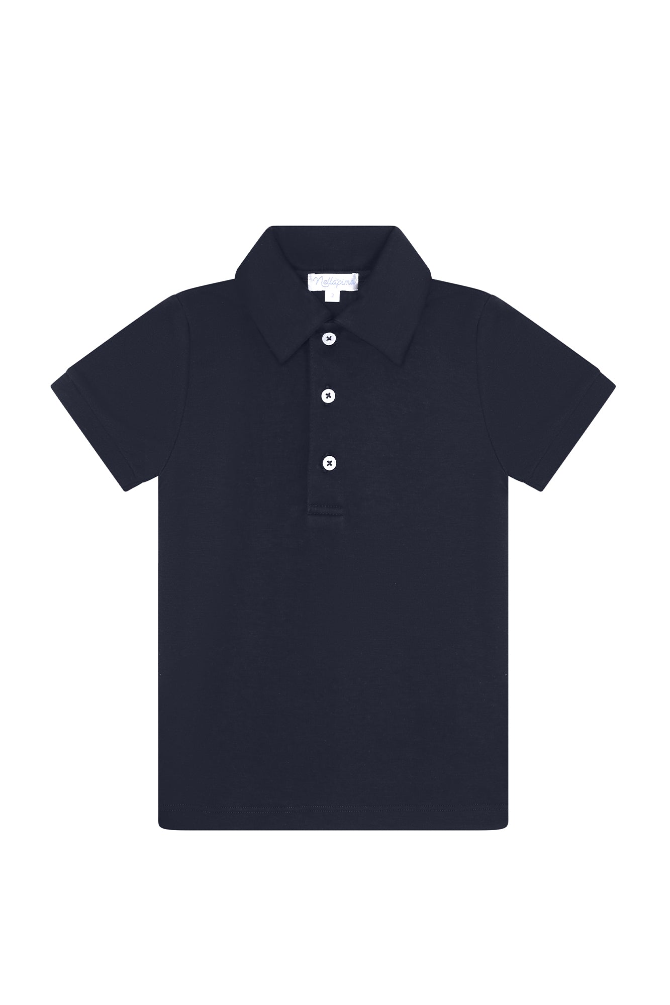 Image of Navy Pima Cotton Polo Shirt