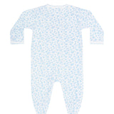 Blue Cheetah Print Crossover Footie