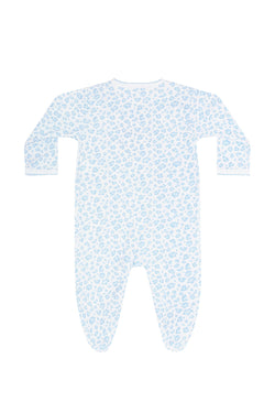 Image of Blue Cheetah Print Crossover Footie