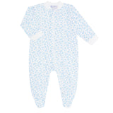 Blue Cheetah Print Zipper Footie