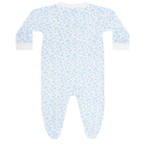 Blue Cheetah Print Zipper Footie