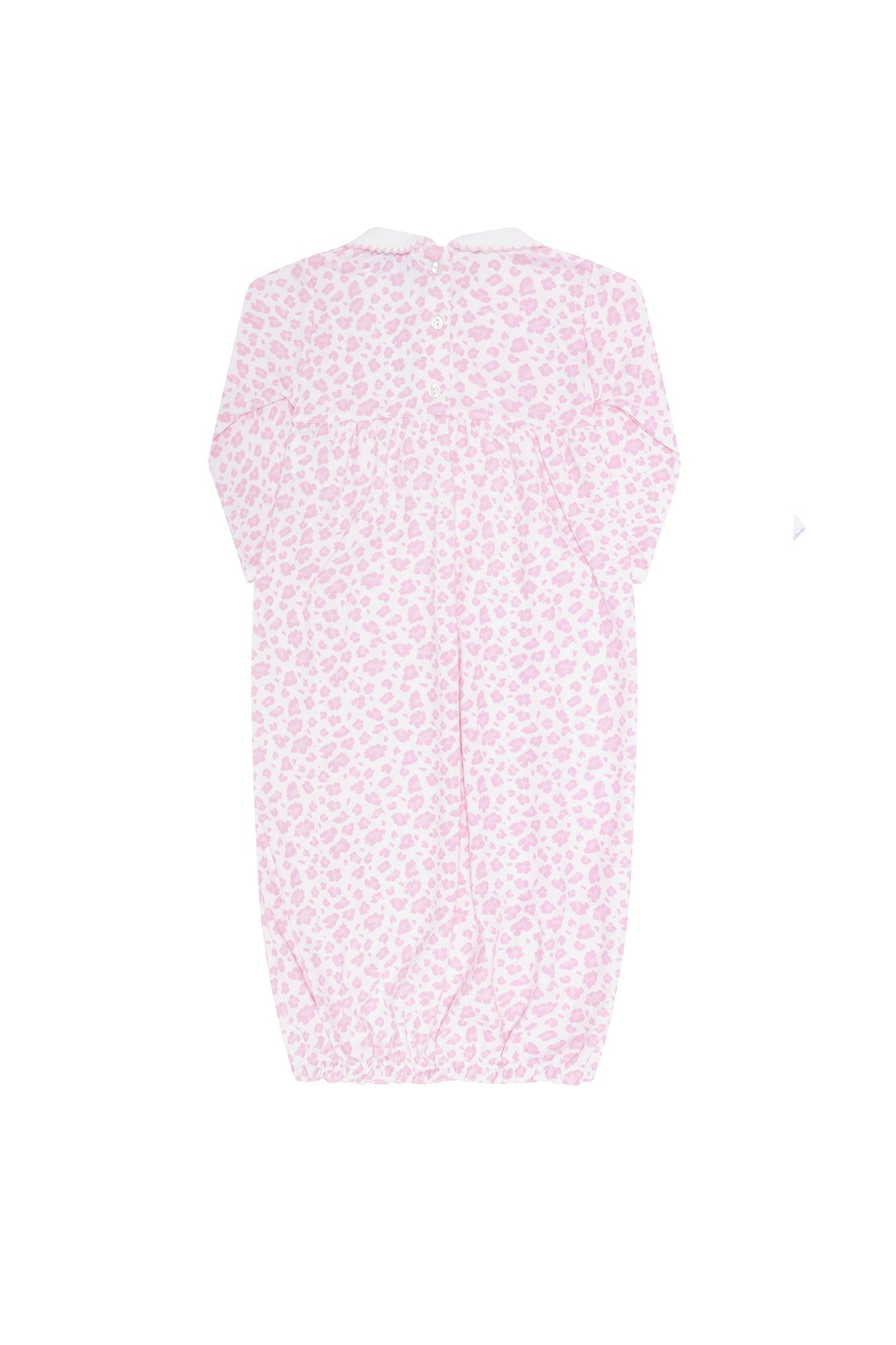 Image of Pink Cheetah Print Smocked Gown 