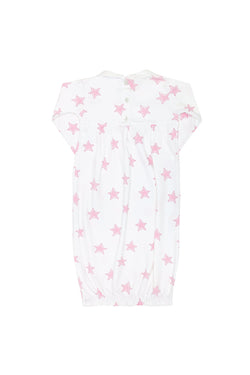 Image of Pink Stars Print Smocked Gown 