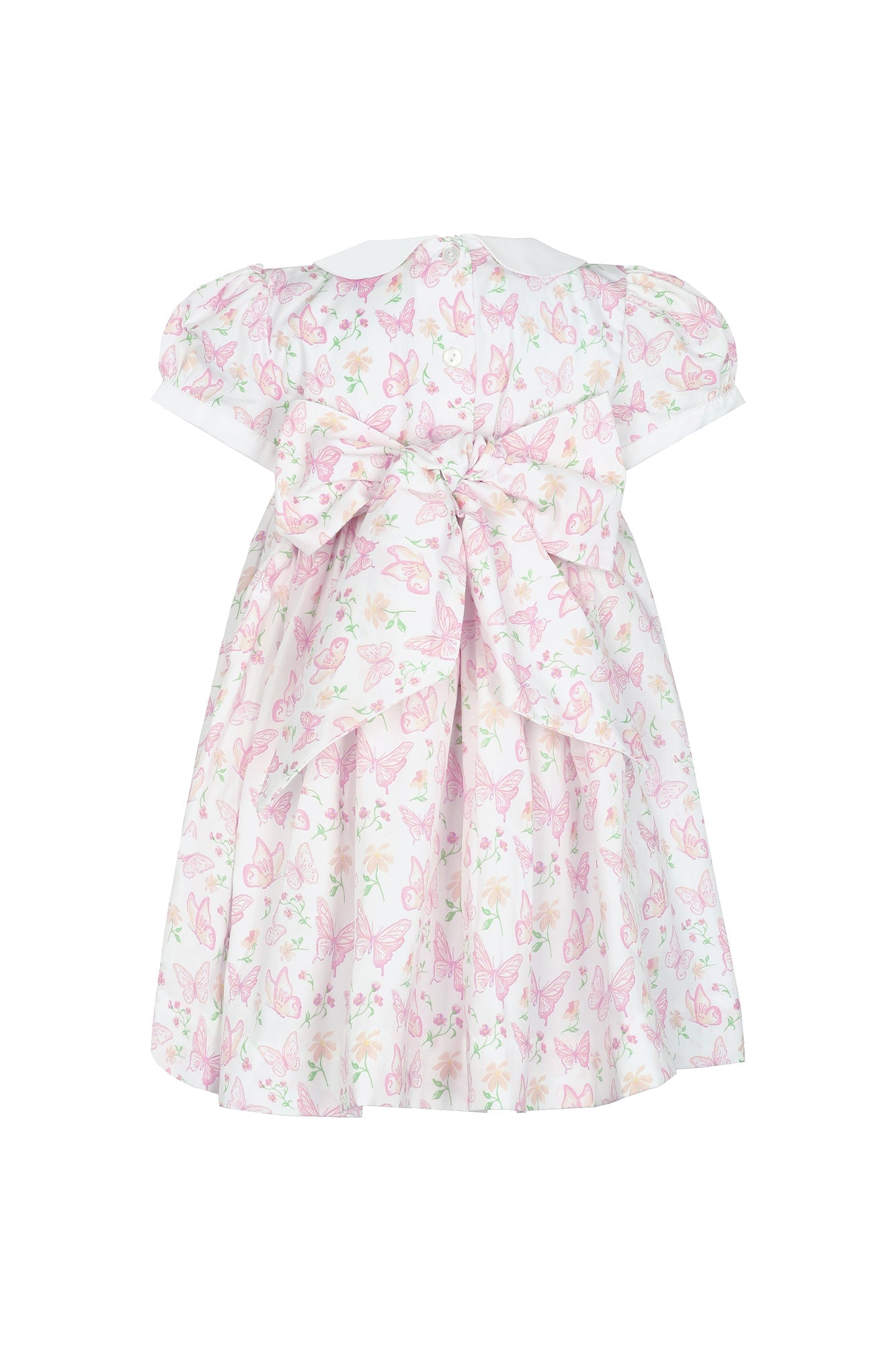 Image of Butterflies Print Smocked Dress