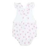 Pink Heart Print Ruffle Bubble