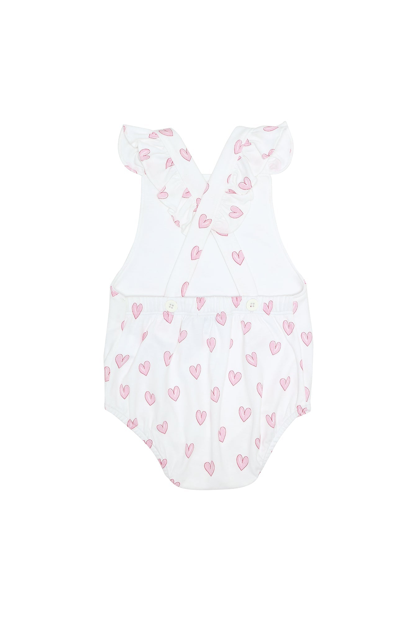 Image of Pink Heart Print Ruffle Bubble