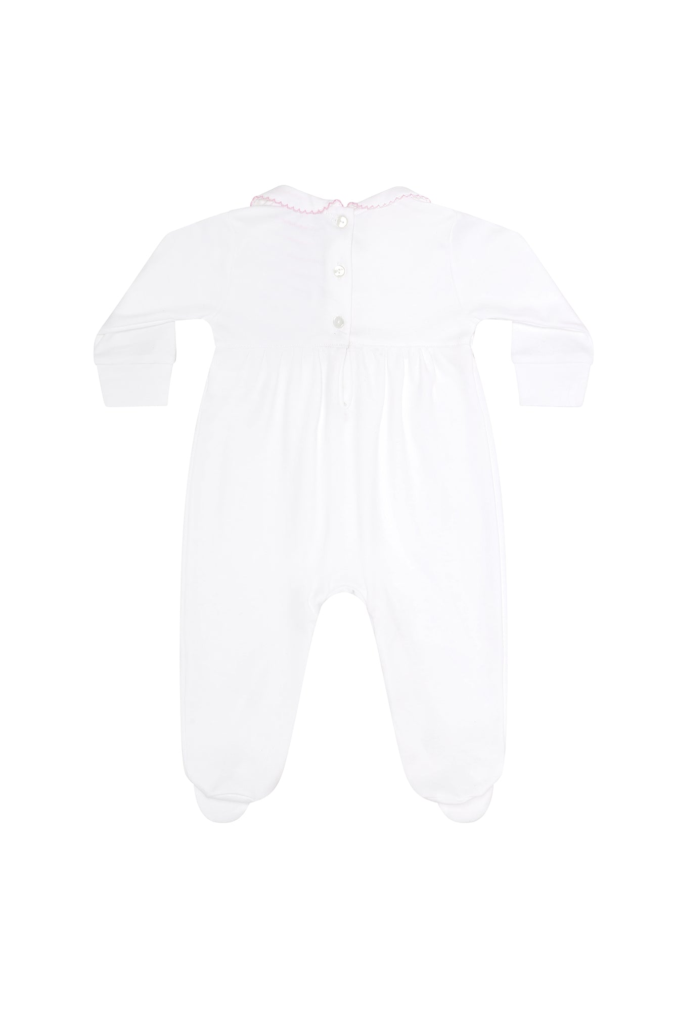 Image of Pink Bear Embroidery Footie