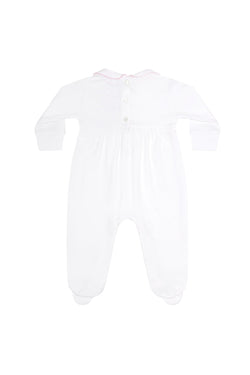 Image of Pink Bear Embroidery Footie