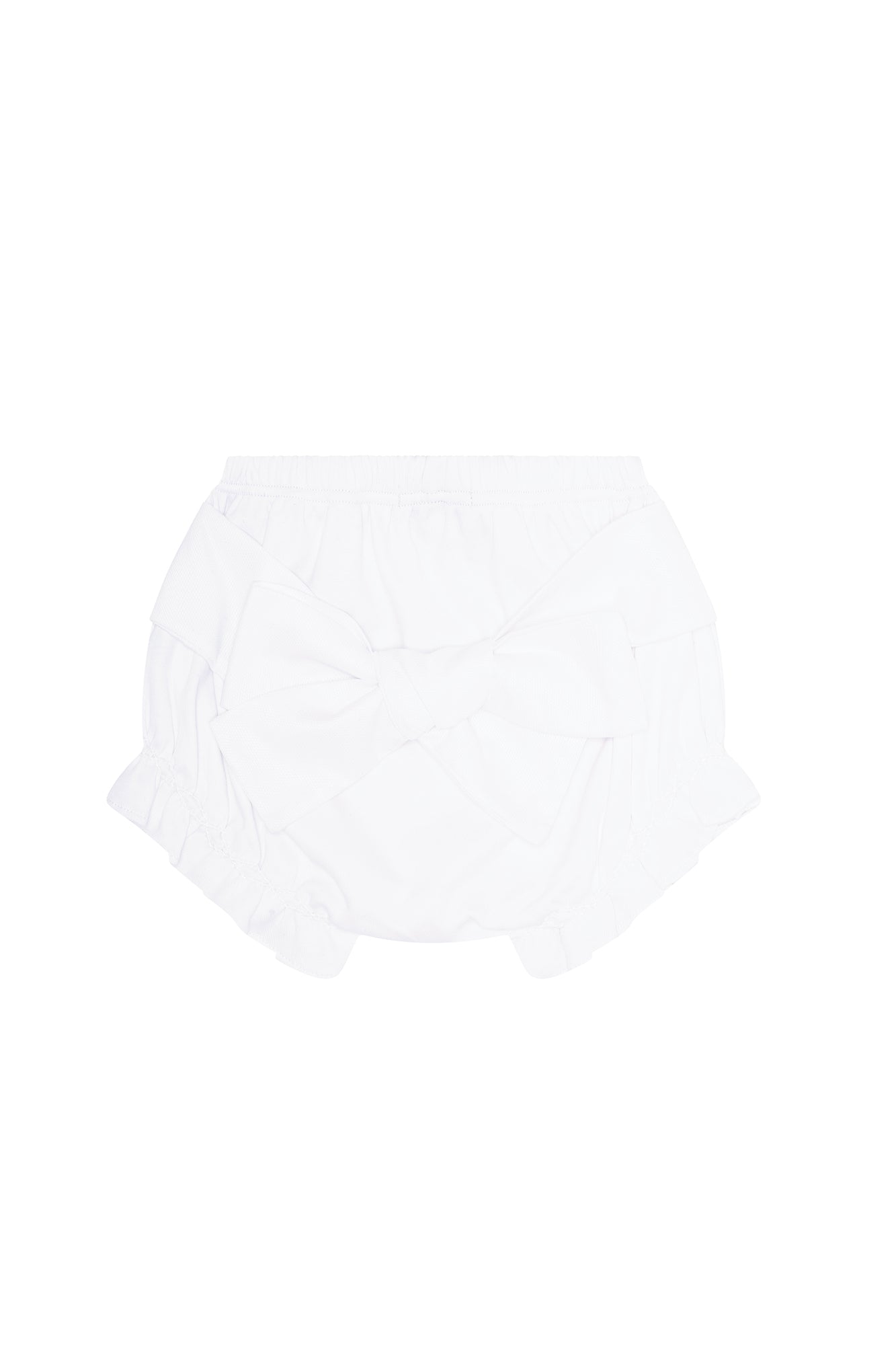 Image of White Baby Bow Bloomer