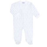 Blue Twirls Zipper Footie