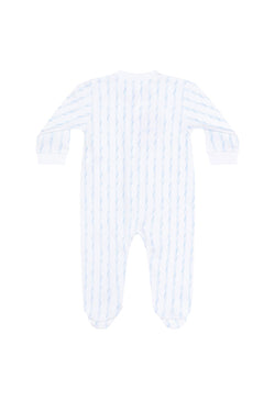 Image of Blue Twirls Zipper Footie