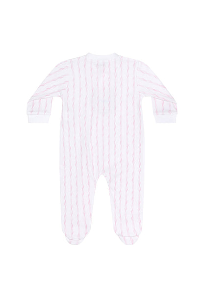 Pink Twirls Zipper Footie