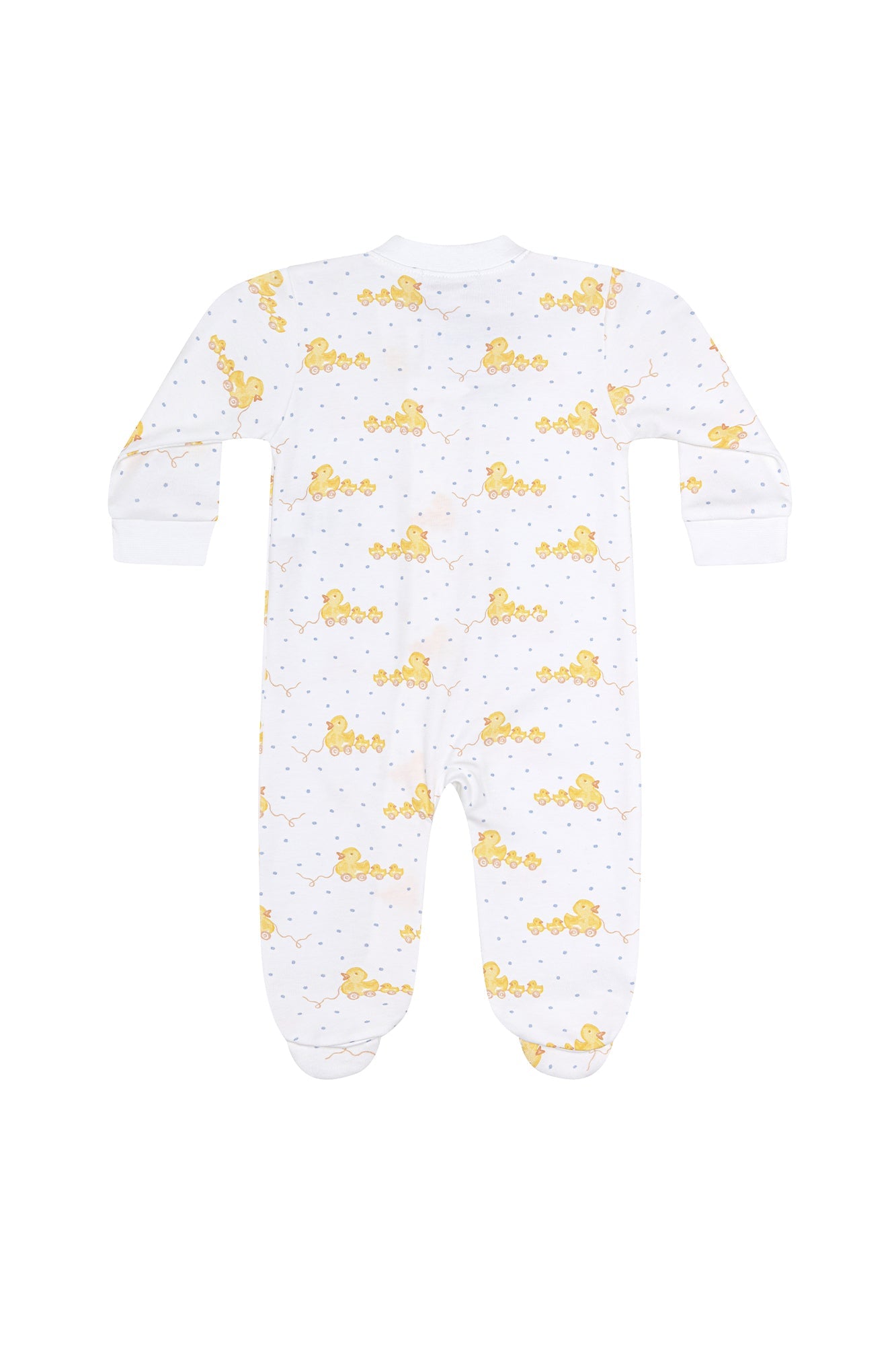 Image of Blue Ducks Print Zipper Footie