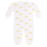 Pink Ducks Print Zipper Footie