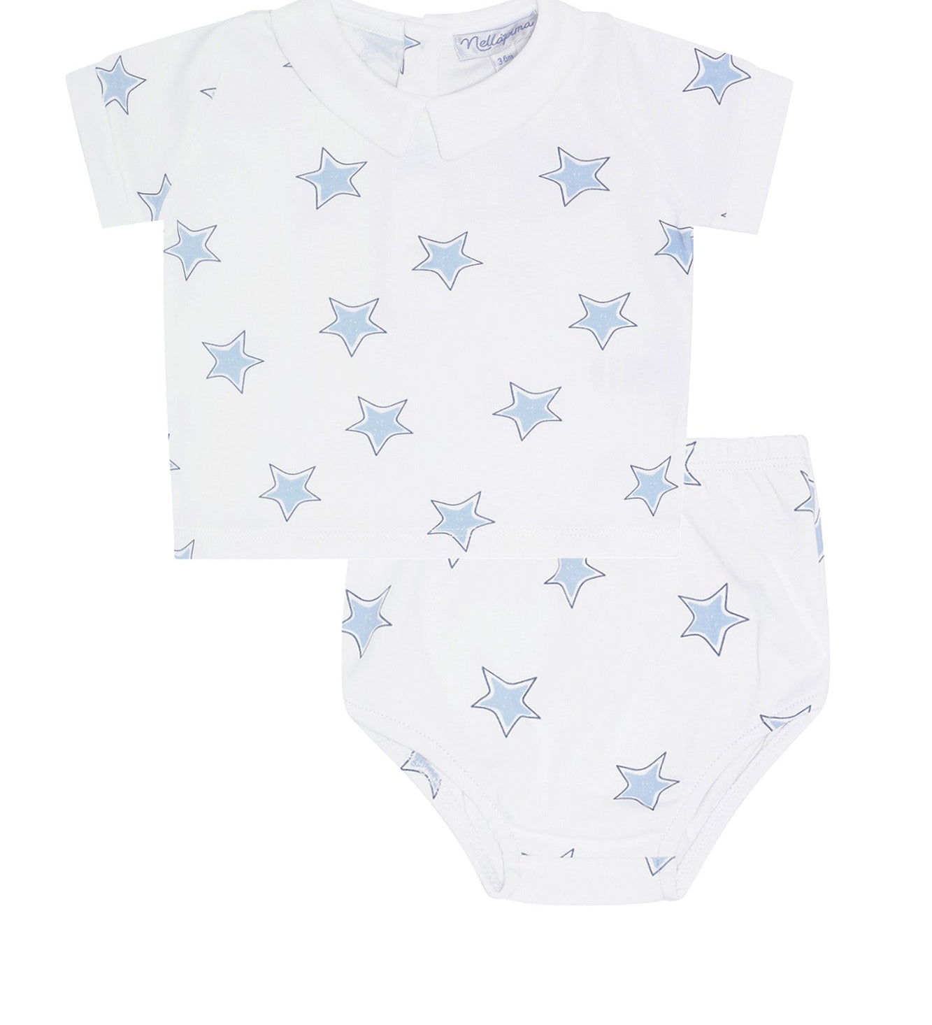 Blue Stars Print Diaper Cover Set