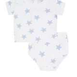 Blue Stars Print Diaper Cover Set