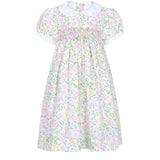 Berry Wildflowers Print Smocked Dress