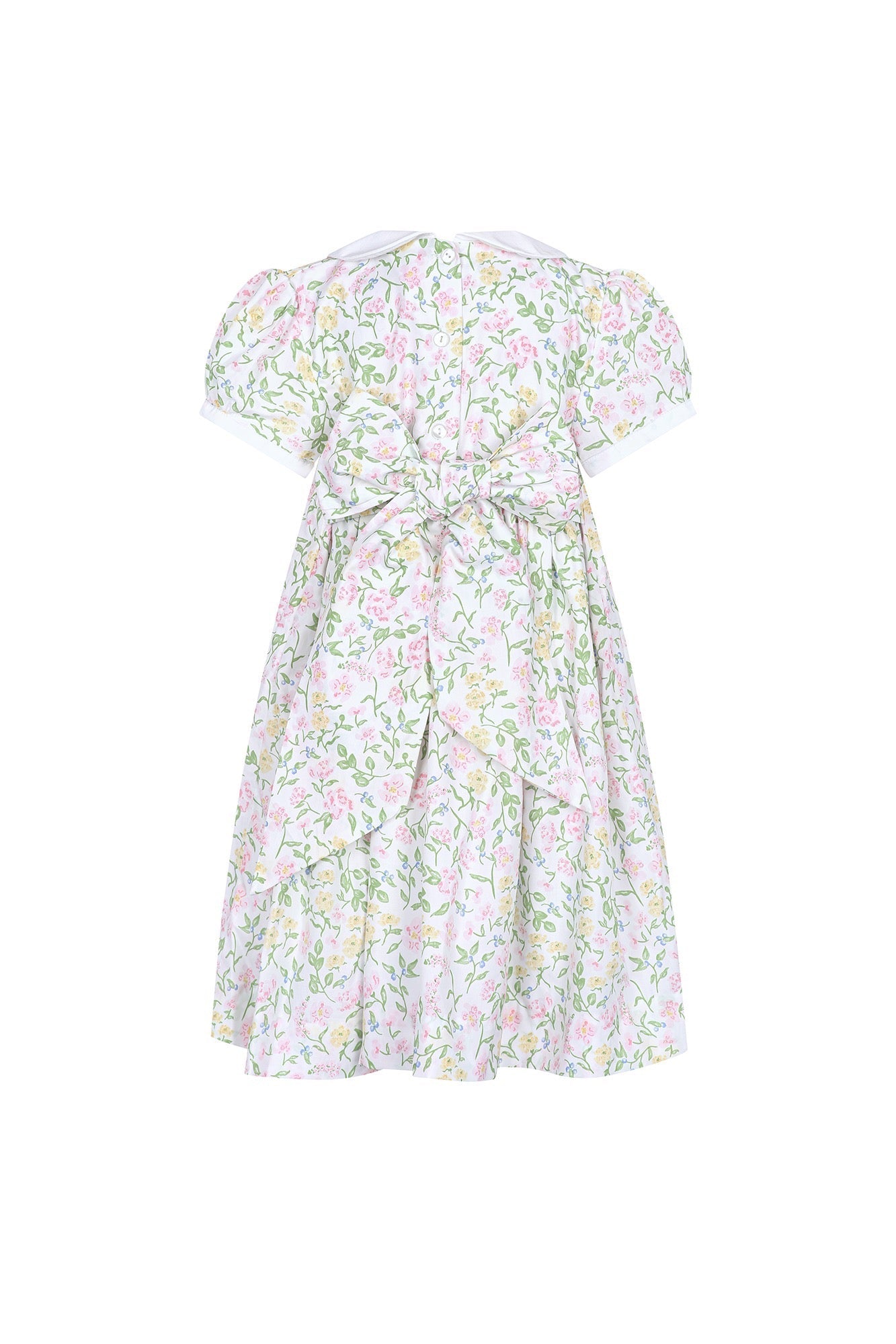 Image of Berry Wildflowers Print Smocked Dress