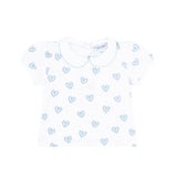 Blue Heart Print Diaper Cover Set