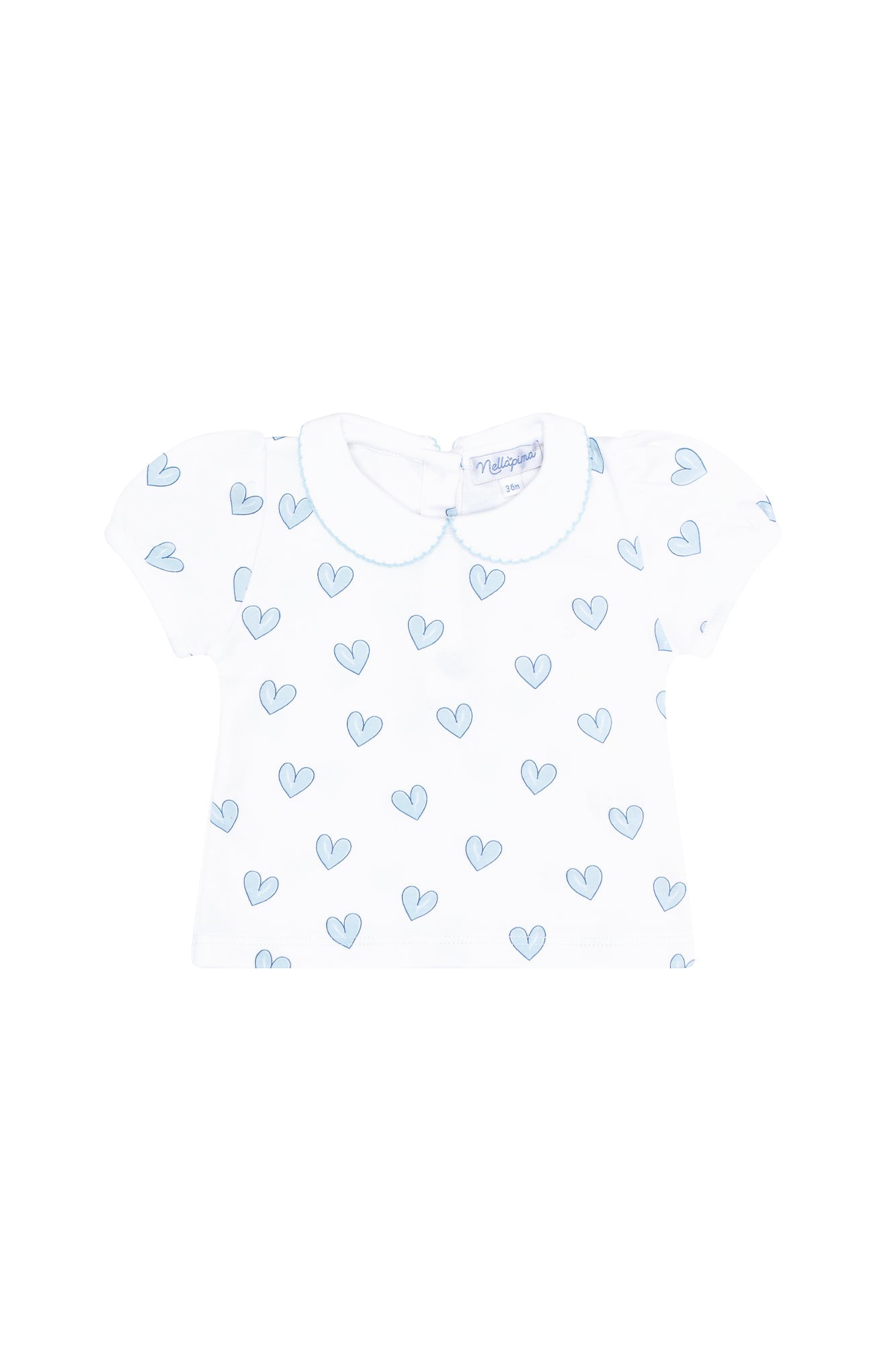 Image of Blue Heart Print Diaper Cover Set