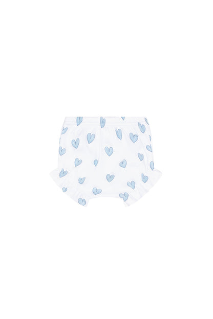 Blue Heart Print Diaper Cover Set