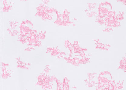 Pink Toile Zipper Footie