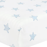 Blue Stars Print Crib Sheets