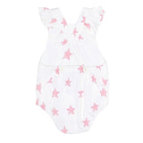 Pink Stars Print Ruffle Bubble