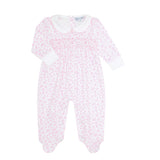 Pink Cheetah Print Smocked Footie