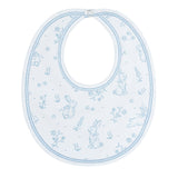 Blue Bunny Toile Bib