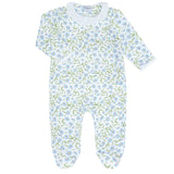 Blue Vines Print Crossover Footie