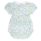 Blue Vines Print Smocked Bubble