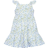 Blue Vines Woven Summer Dress