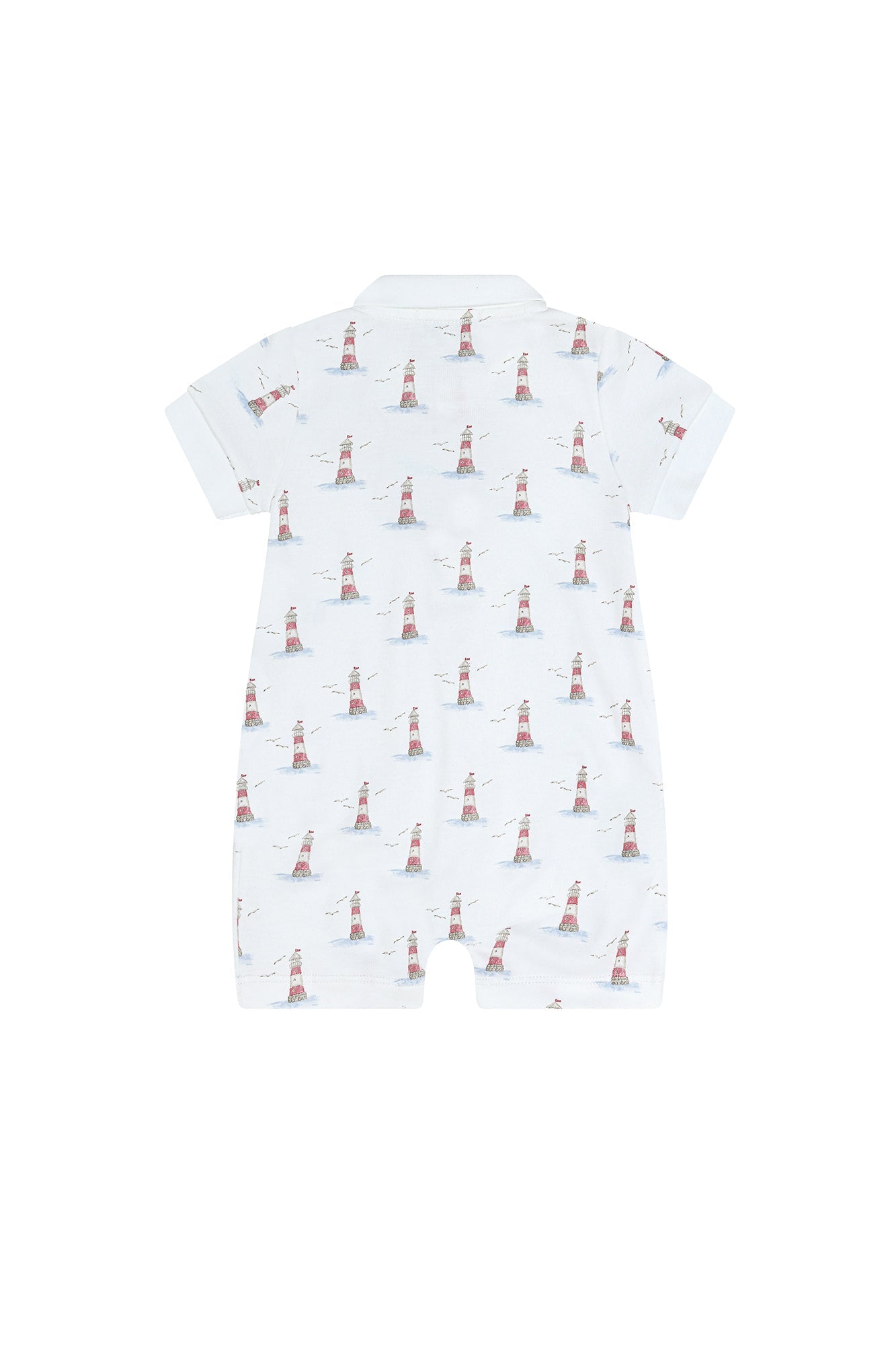 Image of Lighthouse Print Romper Short Sleeve