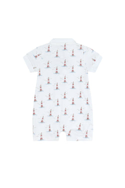Image of Lighthouse Print Romper Short Sleeve