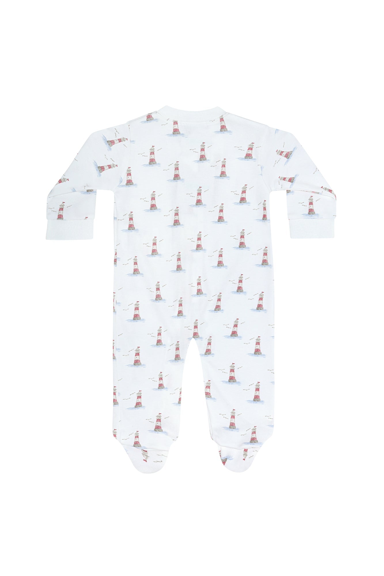 Image of Lighthouse Print Zipper Footie
