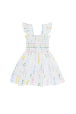 Image of Spirals Print Gathered Dress