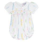 Spirals Print Smocked Bubble