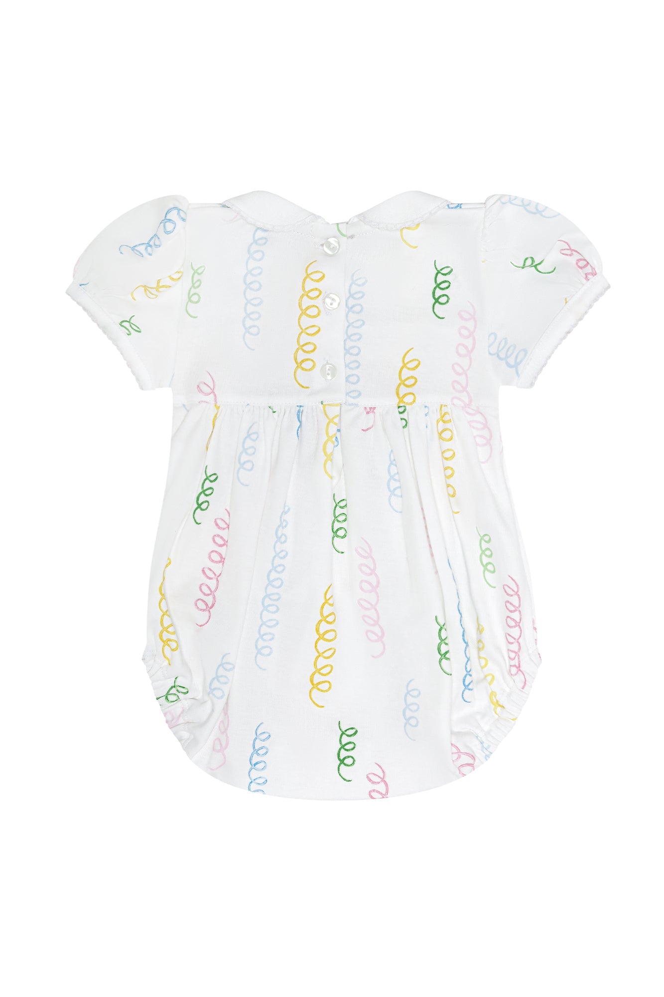Image of Spirals Print Smocked Bubble