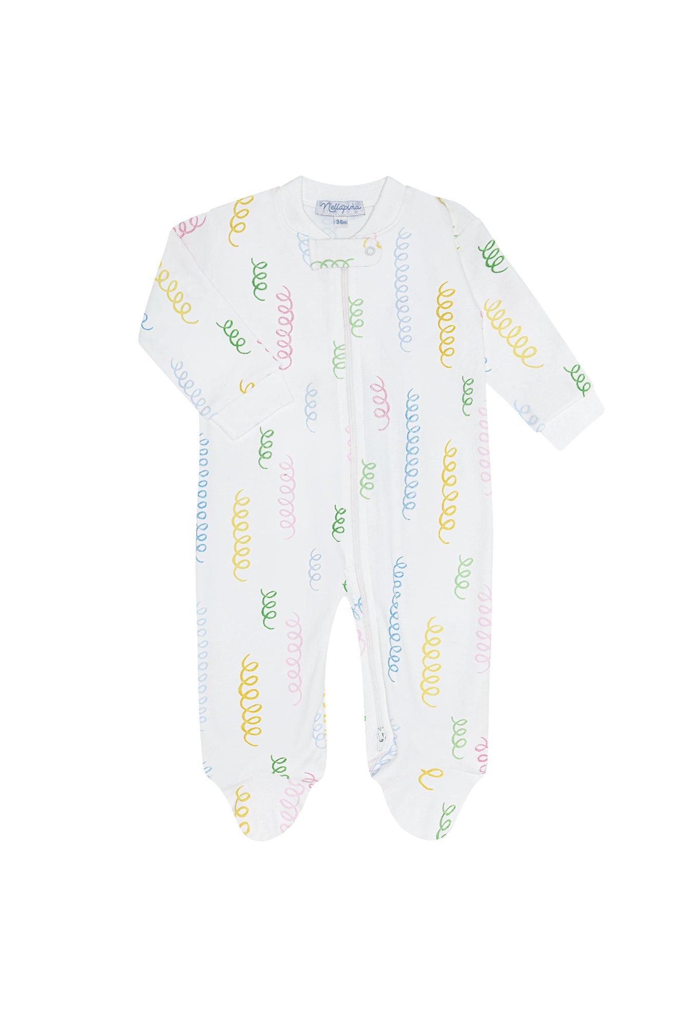 Image of Spirals Print Zipper Footie